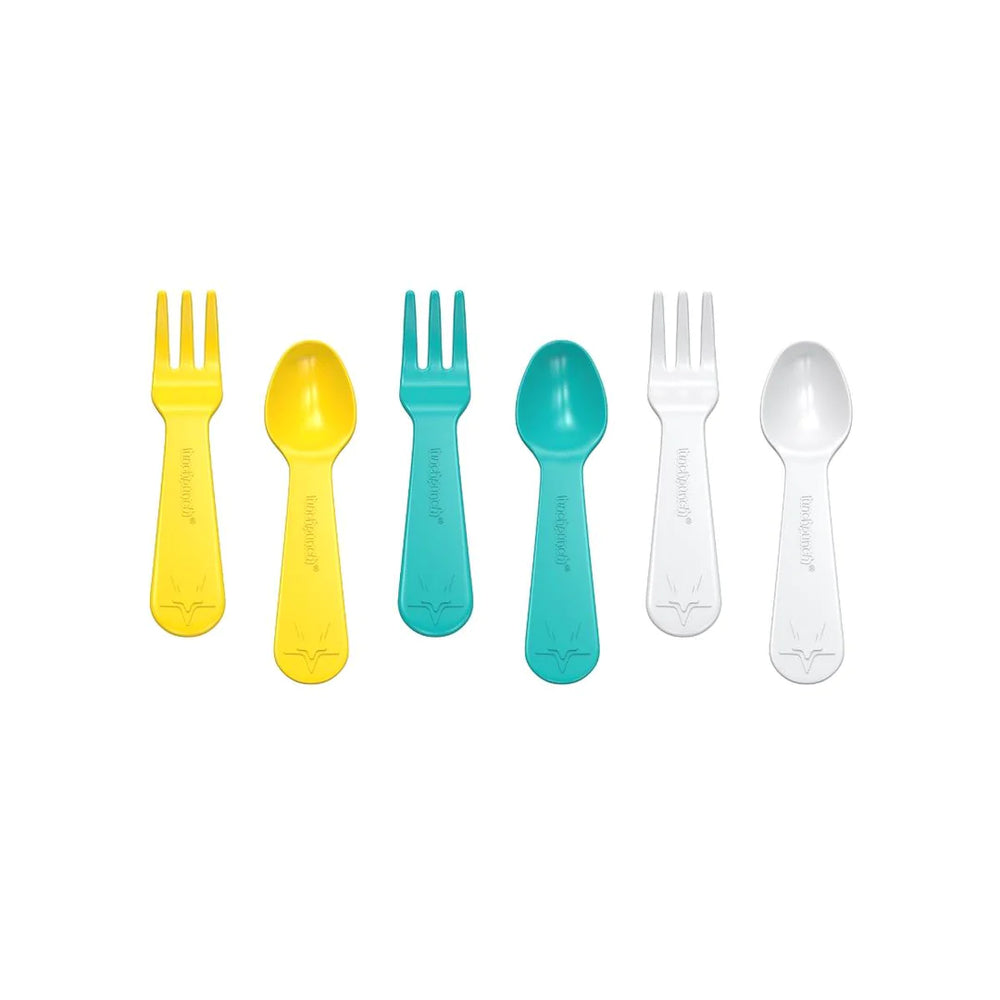 LUNCH PUNCH FORK & SPOON, WRAP BAND & STIX BUNDLE - YELLOW