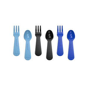 LUNCH PUNCH FORK & SPOON, WRAP BAND & STIX BUNDLE - BLUE