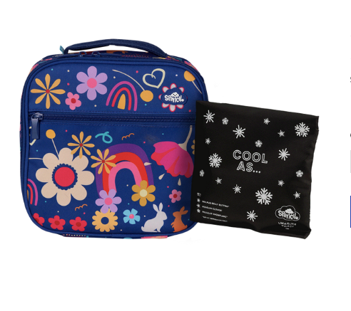 Spencil BIG COOLER LUNCH BAG + CHILL PACK FLOWER POWER