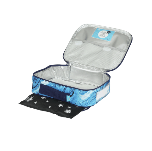 Spencil BIG COOLER LUNCH BAG + CHILL PACK OCEAN MARBLE
