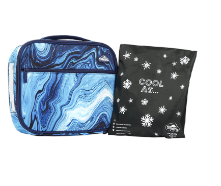 Spencil BIG COOLER LUNCH BAG + CHILL PACK OCEAN MARBLE