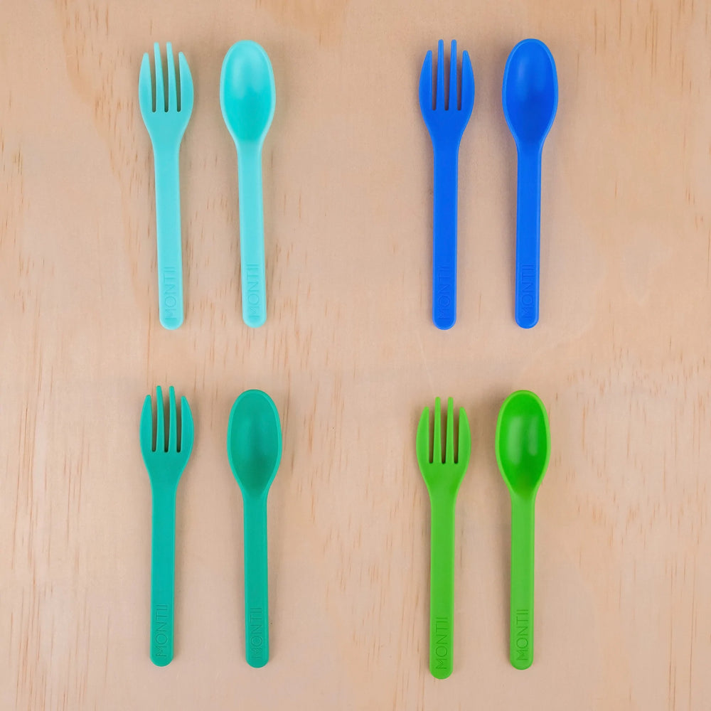 MONTIICO OUT AND ABOUT CUTLERY SET - BLUEBERRY