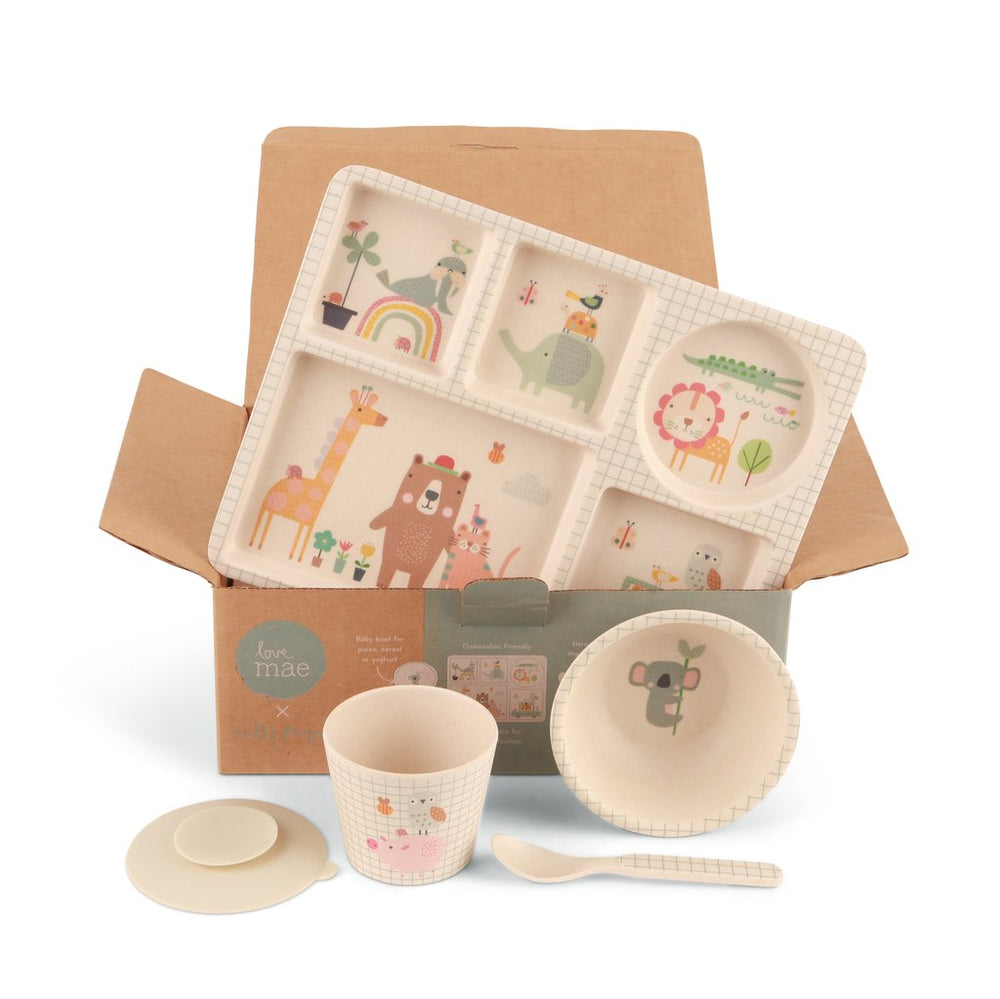 Love Mae divided Plate Set Animal Village