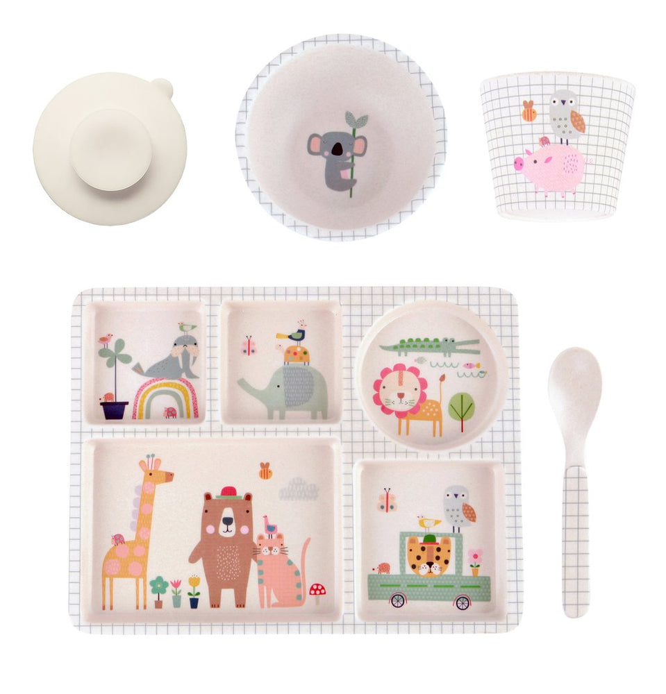 Love Mae divided Plate Set Animal Village