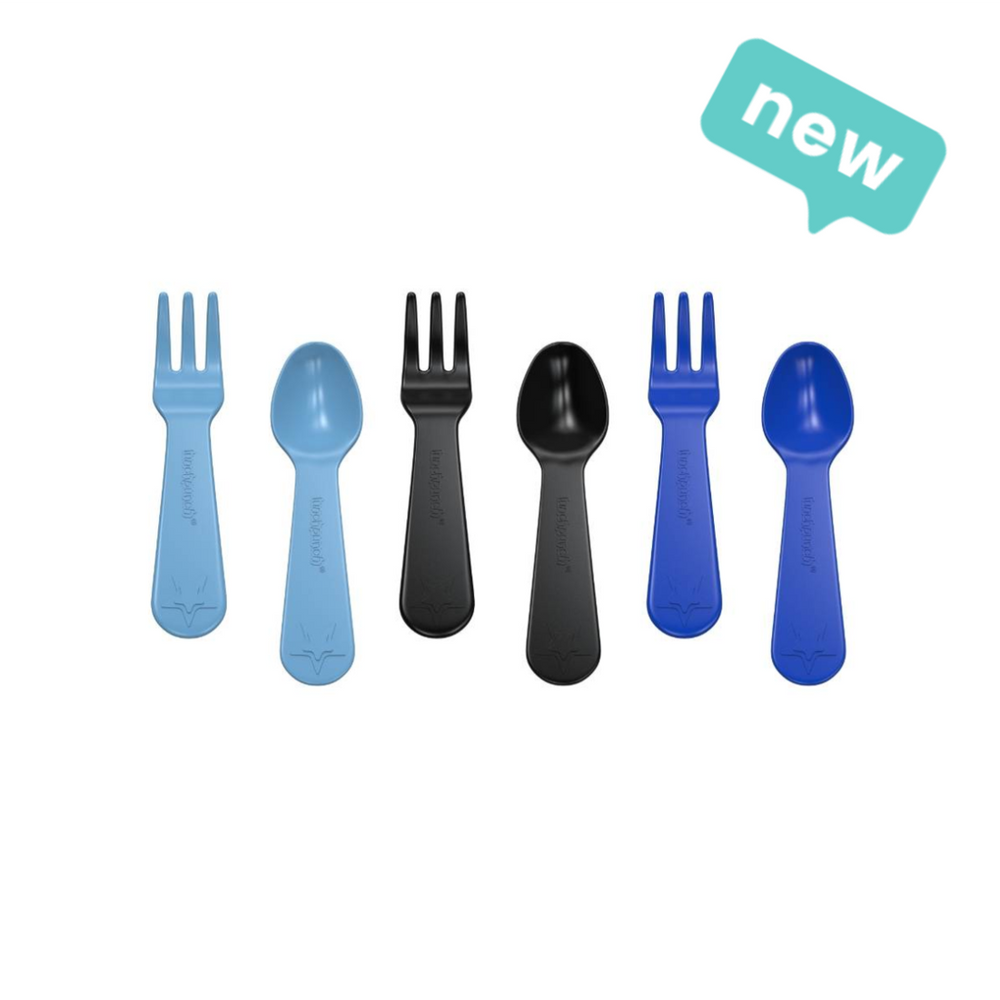 LUNCH PUNCH FORK AND SPOON SET - BLUE
