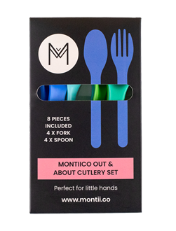MONTIICO OUT AND ABOUT CUTLERY SET - BLUEBERRY
